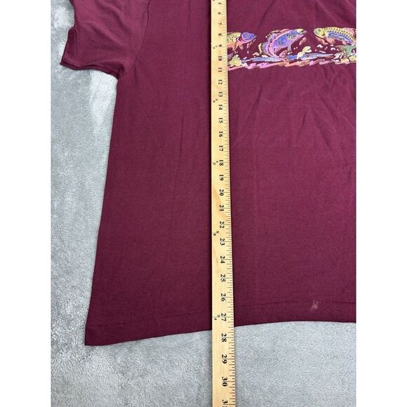 Vintage 90s Fish Nature Short Sleeve T Shirt Men's Size XL Red - Picture 11 of 11